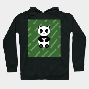 Cute kawaii panda on bamboo background street wear block style Hoodie